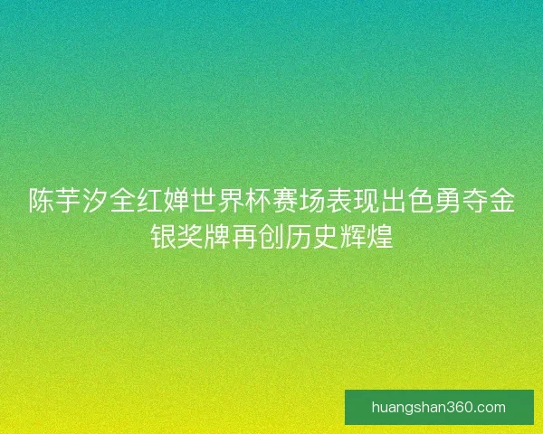 陈芋汐全红婵世界杯赛场表现出色勇夺金银奖牌再创历史辉煌