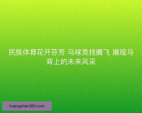 民族体育花开芬芳 马球竞技腾飞 展现马背上的未来风采